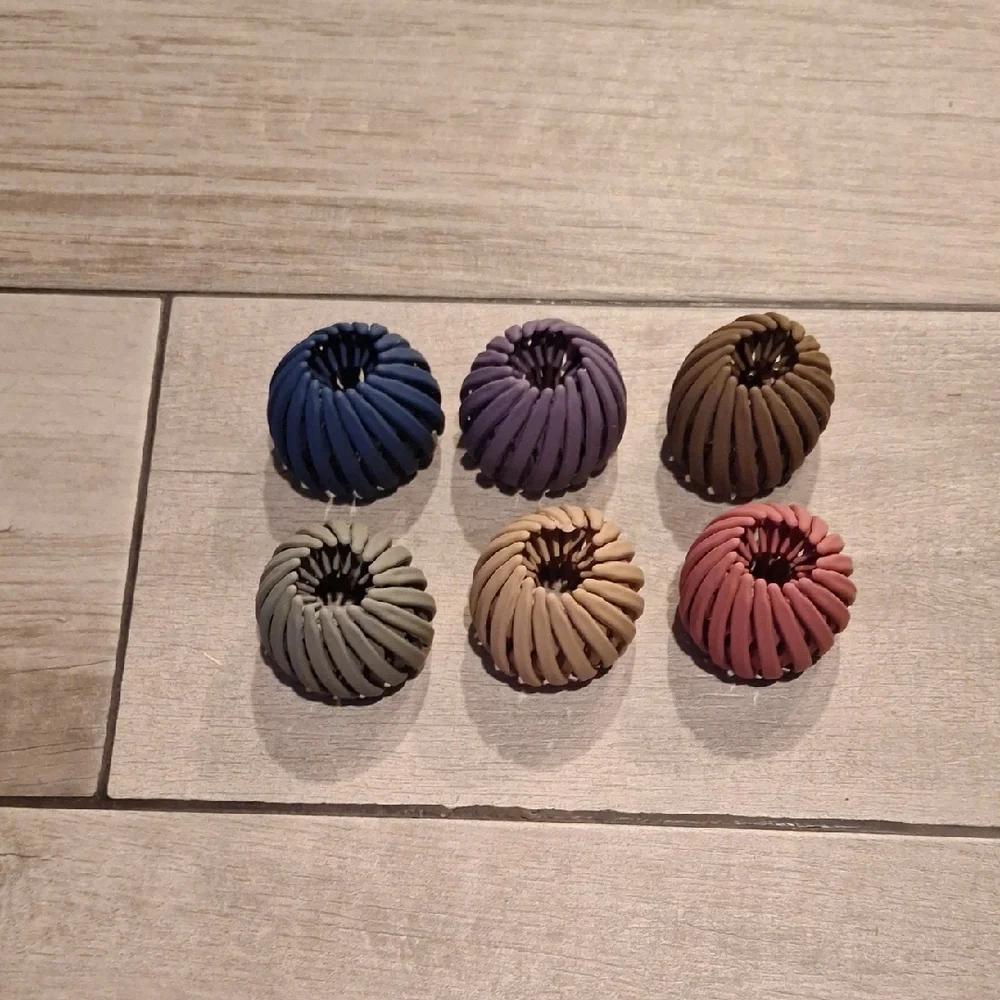 🍋‍🟩Set of Six Spiral Birds Nest Hair Ties 💘